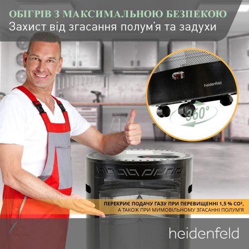 Напольный газовый обогреватель Heidenfeld Blueflame 4,2 кВт GH110