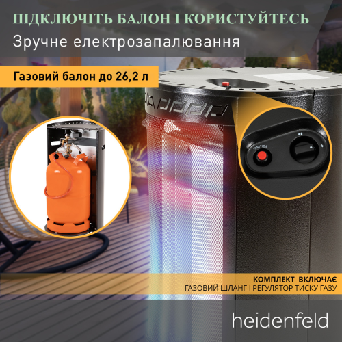 Напольный газовый обогреватель Heidenfeld Blueflame 4,2 кВт GH110