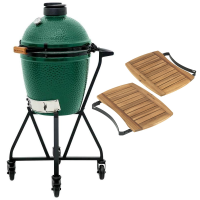 Керамический гриль Big Green Egg Medium в гнезде с полками 117625
