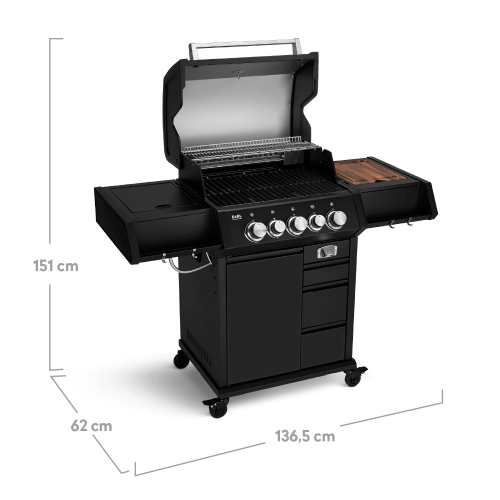 Газовый гриль Burnhard EARL 3B Black Edition Stainless 946624