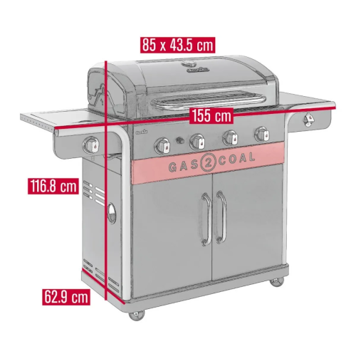 Гибридный гриль Char-Broil Gas2Coal 440 140926