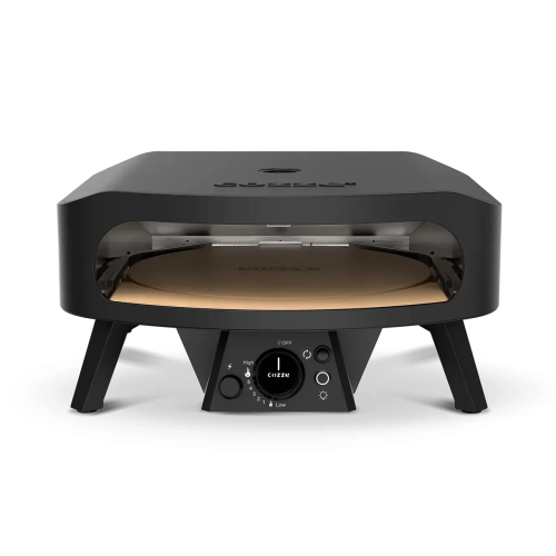 Многофункциональная газовая печь для пиццы Cozze Classic 43 см, с поворотным камнем, BLACK EDITION