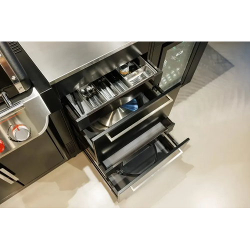 Кутовая уличная барбекю-кухня (остров) для гриля Genesis EPX-435 Weber BBQ Kitchen Gas 331 + модуль мойки и холодильник