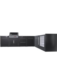 Угловая уличная барбекю-кухня (остров) для гриля Genesis EPX-335 Weber BBQ Kitchen Gas 331 + модуль мойки и холодильник