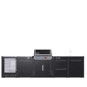 Уличная барбекю-кухня (остров) для гриля Genesis EPX-335 Weber BBQ Kitchen Gas 231 + модуль мойки и холодильник