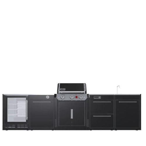 Уличная барбекю-кухня (остров) для гриля Genesis EPX-335 Weber BBQ Kitchen Gas 231 + модуль мойки и холодильник