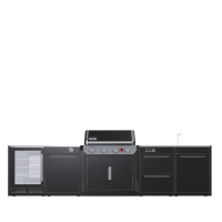 Уличная барбекю-кухня (остров) для гриля Genesis EPX-435 Weber BBQ Kitchen Gas 231+ модуль мойки и холодильник