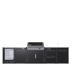Уличная барбекю-кухня (остров) для гриля Genesis EPX-435 Weber BBQ Kitchen Gas 231+ модуль мойки и холодильник