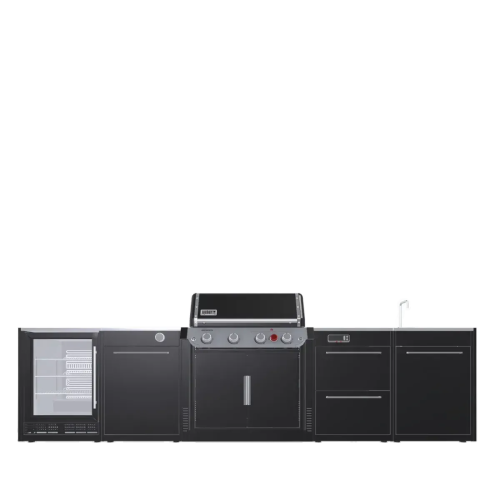 Уличная барбекю-кухня (остров) для гриля Genesis EPX-435 Weber BBQ Kitchen Gas 231+ модуль мойки и холодильник