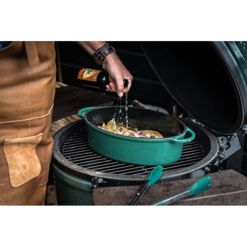 Казан овальный чугунный, зеленый Big Green Egg 117670