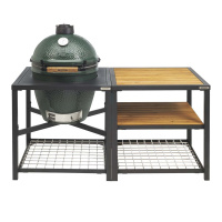 Керамический гриль Big Green Egg Medium + Модульная система с полками из акации SET4